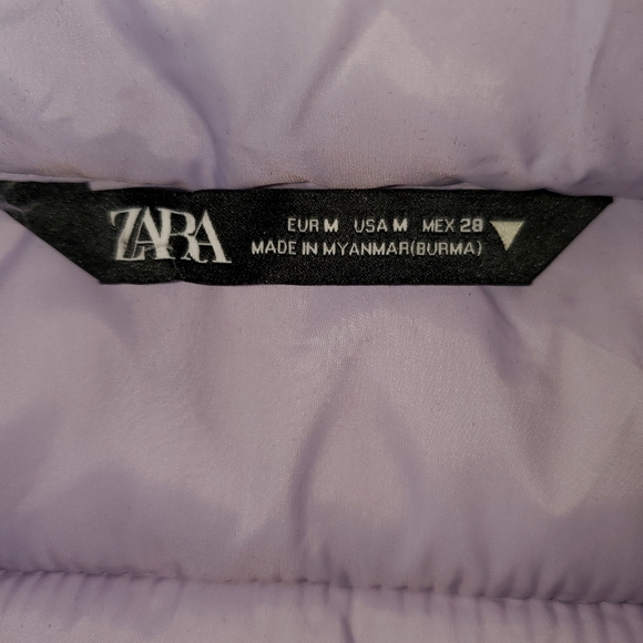 Zara lilac cropped puffer jacket - Picture 3 of 14